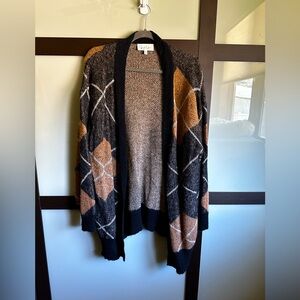 Sweet Lemon long sleeve plaid cardigan size small.